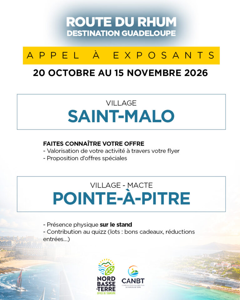 Route du rhum 2026 - Détails Appel à exposant